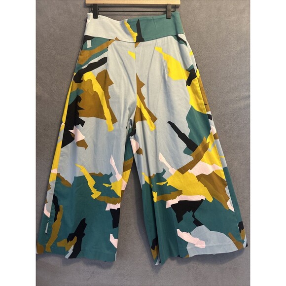 Milly Wide Leg Trousers Palazzo Pants Abstract Print Womens‎ Size 8 Colorful - Picture 2 of 10